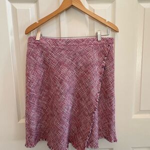 Ann Taylor Asymmetrical Skirt in Pink Tweed